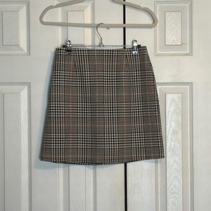 Nasty Gal Plaid A-line mini skirt with zip. Size 4.